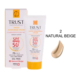 کرم ضد آفتاب رنگی و کنترل چربی بژ طبیعی تراست (پوست مختلط تا چرب)