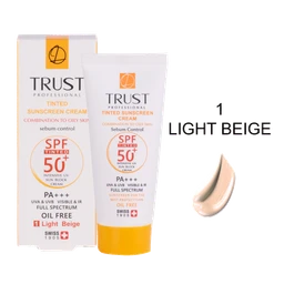 کرم ضد آفتاب رنگی و کنترل چربی بژ روشن تراست (پوست مختلط تا چرب)